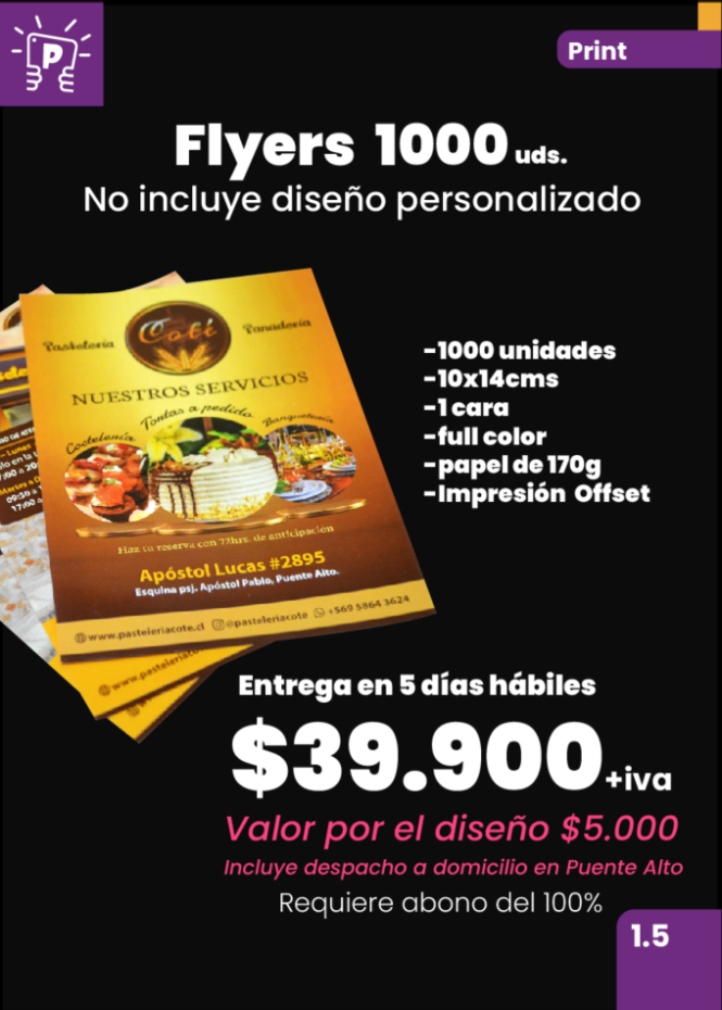Promociona tu negocio con flyers profesionales de alta calidad. Tamaño 10x14 cm, impresi�...