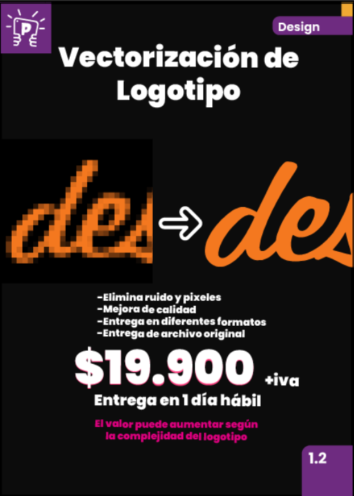 Vectorizamos tu logo creado en Gemini u otra IA para que sea nítido, profesional y escala...